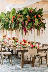 Tall Tropical Greenery Garden Wedding Centerpiece Garden Wedding Centerpieces Tropical Wedding Decor Tropical Wedding Inspiration