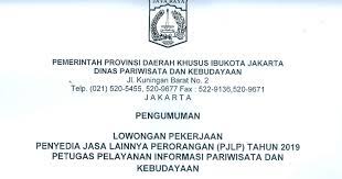 Sebagai salah satu syarat merah gelar sarjana sosial pada program studi ilmu politik, jurusan politik dan kewarganegaraan fakultas ilmu sosial universitas. Lowongan Kerja Lowongan Kerja Dinas Pariwisata Dan Kebudayaan Dki Jakarta