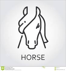 The mustang is a horse that simply can't be tamed. Black Icon Style Line Art Head Wild Animal Horse Equine Stock Vector Illustration Of Beautiful Mammal 85641704 Line Art Horses Horse Head Drawing
