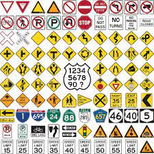 Collection Of Professionnal Road Sign And Symbols On White Road Signs Free Vector Art Symbols
