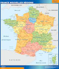 Carte des régions administratives de france. Cartes France Murales Cartes Murales France