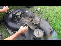 Actually, it is very simple as craftsman mower decks are called floating mower decks and are not welded to the frame. Replacing The Deck Belt On An Old Style 42in Craftsman Mower Youtube