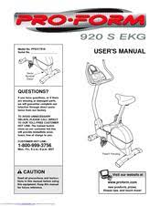 Before you begin congratulations for selecting the new proforivp 920 s ekg exercise cycle. Proform 920 S Ekg Manuals Manualslib