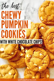 The Best Chewy Pumpkin Cookies With White Chocolate Chips Pumpkin Cookie Recipe White Chocolate Chips Recipes Pumpkin Cookies