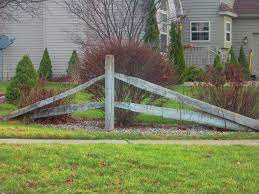 Gallery featuring images of 28 split rail fence ideas for residential homes, a selection of beautiful, rustic fences that don't cost a fortune. Corner Fence Fence Landscaping Corner Landscaping Driveway Fence
