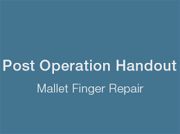 Mallet finger occurs when the extensor tendon becomes detached from the finger tip causing a drooped or deformed finger. Mallet Finger Repair Post Operation Handout Dr Thomas Trumble M D