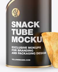 Download Matte Snack Tube W Chips Transparent Cap Mockup In Tube Mockups On Yellow Images Object Mockups PSD Mockup Templates