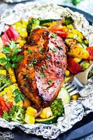 Bake the tenderloin in the oven until it reaches. Barbecue Chicken Foil Packets Easy Dinner Baked Or Grilled On The Bbq