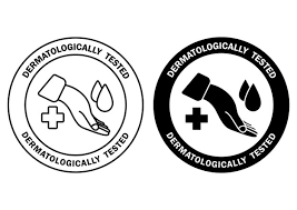 Testado Dermatologicamente Rotular Com Gota D Agua E Cruzar Clinicamente Comprovado Icones Para Embalagens De Produtos Seguros E Anti Alergicos Rotulos Para Produtos Sem Alergenos Vetor Em Contorno E Glifo Vetor Premium