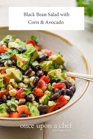 Black Bean Taco Salad With Lime Vinaigrette Black Bean Salad With Corn Avocado Lime Vinaigrette Recipe Black Bean Salad Bean Salad Salad