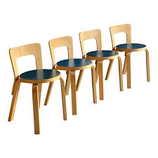 Alvar Aalto Model 65 Dining Chairs By Artek Finland Circa 1950s Set Of 4 Dining Chairs Alvar Aalto Chair