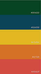 Saturated Color Palette Deep Greeen Teal Yellow Orange Salmon Color Palette Pantone Colour Palettes Bold Color Palette