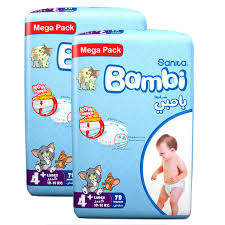 Size 3 diapers will fit a baby that is up to 27 pounds, while size four diapers start. Buy Sanita Bambi Baby Diapers Mega Pack Size 4 Large Plus 10 18kg 78 Count X2 Online Shop Baby Products On Carrefour Uae