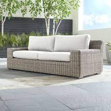 abaco outdoor sofa with white sunbrella cushions reviews crate and barrel rattan outdoor furniture cheap patio furniture outdoor sofa cushions