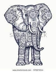 Elephant Tattoo Decorative Colorful Elephant Sacral Ornament Symbol Of Meditation Love Freedom Spiritual African Image Colorful Elephant Elephant Tattoos