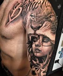 Tattoo Schrift Lowe Portrat Mehr Beeindruckende Tattoos