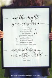Nursery Art Girl And Boy Quote On The Night You Were Born Etsy Baby Nursery Wall Art Nursery Wall Art Printable Nursery Decor Wall Art
