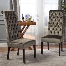 The leather is soft and shows minimal wear. Leorah Tall Back Tufted Velvet Dining Chair Set Of 2 By Christopher Knight Home Overstock 17809719 Blue