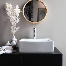 Vasque En Ceramique 42 Cm Meubles Pour La Salle De Bain Tikamoon Arredamento Bagno Arredo Bagno Moderno Specchio Da Bagno