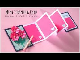Video cards are a fun way to send online greetings. Mini Scrapbook Card Diy Photo Album Easy Accordion Card Greeting Card Making Tutorial Youtube Accordion Cards Photo Album Diy Scrapbook Cards