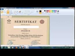 Edit Sertifikat Dengan Paint Youtube