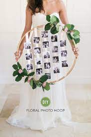 Diy Floral Photo Hoop Wedding Photo Display Diy Wedding Decorations Diy Wedding
