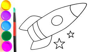 Ensinamos Uma Crianca A Desenhar Um Foguete Ensine Seu Filho A Colorir Youtube