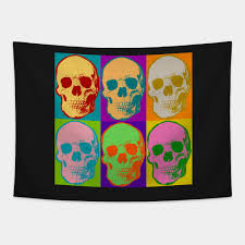 Feathering vivid colors, crisp lines and delicate hemming, it will bring your room a more permanent. Skull Pop Art Love Skulls Skull Tapestry Teepublic Au