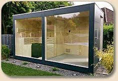 Saunahaus Design Mit Glasfront Saunahaus Gartensauna Saunahaus Garten