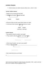 Reduced relative clause, reduction of relative clauses. Englisch Arbeitsmaterialien Relative Clauses 4teachers De