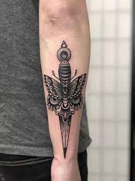 Pin By Chelsea Trappett On Tattoos Simple Butterfly Tattoo Butterfly Tattoos On Arm Butterfly Knife Tattoo