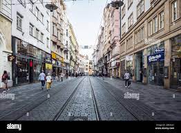 Brno, Moravia, Czech Republic - September 12 2020: Masarykova Street in  Brno, the shopping main street in the city center Stock Photo - Alamy