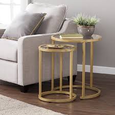 Evee Glam Nesting Side Table 2pc Set Gold By Ember Interiors Walmart Com In 2020 Gold Nesting Tables Nesting End Tables Side Table