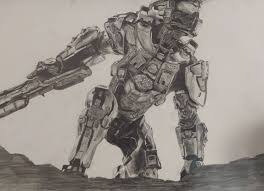 343 industries brought mod support to halo: Master Chief From Halo Using Pencil And A Reference Image Of Course Drawing