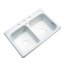 3 hole double bowl kitchen sink