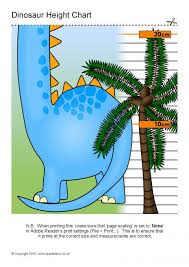 Dinosaur Childrens Height Chart Fixed Height Sb11785