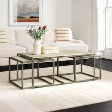 Available week of 8/10/21 3pc coffee table set this piece incorporates a distinctively shaped base, a smooth top, and an open bottom shelf. 3 Piece Set Coffee Table Sets Joss Main