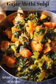 Gajar Methi Subji The Mad Scientists Kitchen Recipe Winter Veggies Leaf Vegetable Dried Vegetables