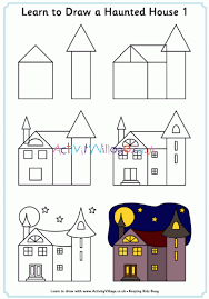 How to draw a castle step by step on youtube? Learn To Draw A Haunted House 1