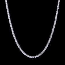 As a piece of beautiful jewellery, tennis chains are usually made of 14k or 18k gold, or platinum. 5mm New White Gold Iced Out Tennis Chain Hip Hop Necklace Aporro Eu