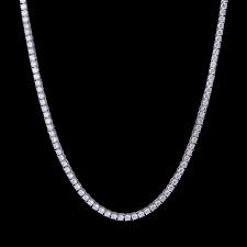 As a piece of beautiful jewellery, tennis chains are usually made of 14k or 18k gold, or platinum. 5mm New White Gold Iced Out Tennis Chain Hip Hop Necklace Aporro Eu