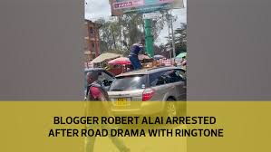 Controversial blogger robert alai hit controversial gospel musician ringtone apoko with a rungu in a road drama that caused a bit of traffic in nairobi#rober. Blogger Robert Alai Arrested After Road Drama With Ringtone Video Dailymotion