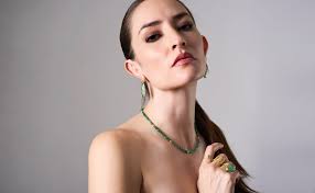 Emerald Crystal Bead Necklace by Barbara Heinrich