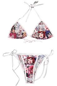 Amazon.com: YiZYiF Women's Mosaic Print Triangle Bikini Tie Side Bottom  Japanese Anime Lingerie Set Swimwear Black Striped One Size : Clothing,  Shoes & Jewelry