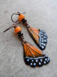 Pin En Enameled Copper Earrings