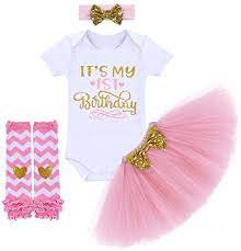 This boho half birthday outfit is the perfect outfit for her to wear when capturing those six month milestone photos! Odasdo It S My 1st Birthday Outfit Newborn Infant Baby Girl First Birthday Cake Smash Set One Year Party Princess Dress Bodysuit Romper Tutu Skirt Sequin Bowknot Headband Leg Warmers