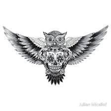 Black And White Sugar Skull Thigh Tattoo Skull Gifts Merchandise Hipster Tattoo Owl Thigh Tattoos Sugar Skull Tattoos
