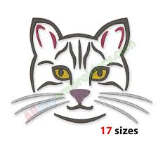 In my patterns, i always give you the rounds various face elements should be on. Cat Embroidery Design Machine Embroidery Design Alldayembroidery Com