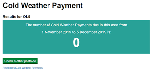 The cold weather payment is a government grant designed to help the vulnerable from having to make a tough choice between 'heating or eating' each winter. Cold Weather Payment Postcode Checker For 2019 See If You Re Entitled Birmingham Live