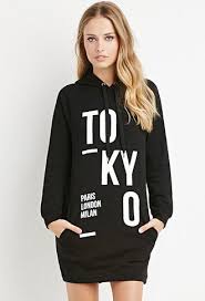 Hooded Tokyo Dress Long Black Hoodie Long Hoodie Ladies Tops Fashion